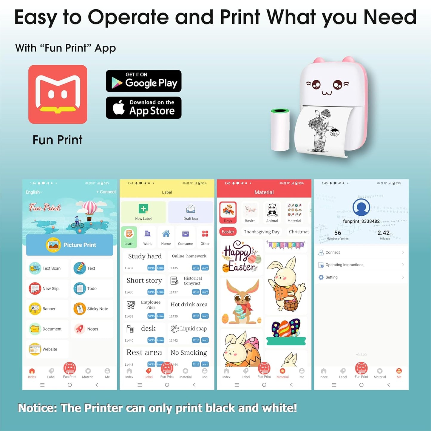 Cute mini printer